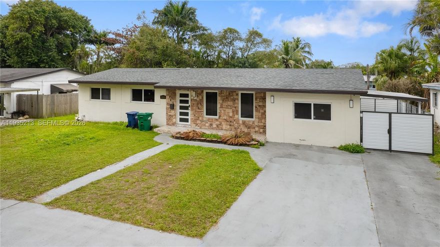 Beautiful North Miami 3-bed / 2-bath home with pool, backyard shed for extra storage, and separate in-law suite. The privacy and versatility of having an in-law suite is beneficial for accommodating aging parents, adult children or generating rental income, extended family, a home office, or other uses. The main home offers a bright open living and dining area, updated kitchen, and well-sized bedrooms and bathrooms. Features include a screened-in pool and patio, fenced backyard, and off-street parking for multiple cars. Conveniently located close to major highways, beaches, shopping, schools, churches and parks.