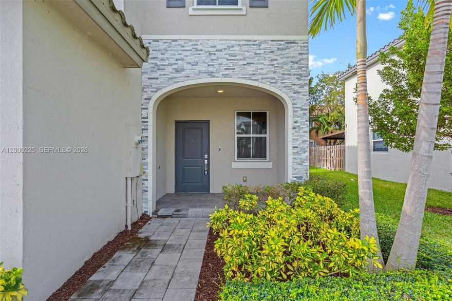 Spacious, upgraded townhouse featuring 18” tile floors, quartz countertops, upgraded kitchen cabinets, and stainless-steel appliances. Enjoy resort-style amenities including a pool, fitness center, and social room, plus an extended patio.