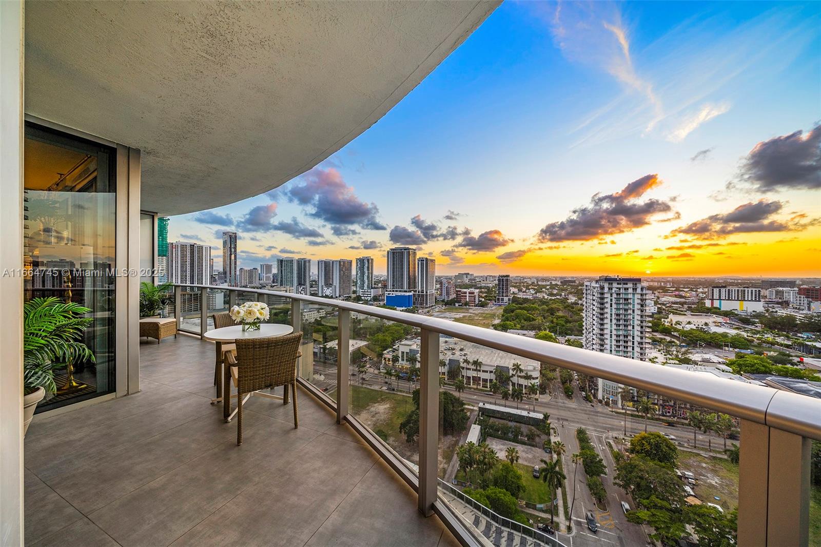 This exceptional 2-bed, 2.5-bath corner condo offers breathtaking skyline views through 9-ft floor-to-ceiling windows and a 300+ sq. ft. wraparound balcony, perfect for sunset views. The open layout flows seamlessly between living, dining, and entertaining spaces, while the European kitchen features quartz countertops and Bosch appliances. Both suites boast custom walk-in closets and blackout shades. Recent upgrades include new appliances, window coverings, and HVAC. Aria on the Bay offers resort-style amenities, including three pools, a fitness center, spa, and theater. Located in Edgewater, minutes from Wynwood and the Design District. For a seamless move-in experience, it is available fully furnished by renowned designer Ricardo Barroso.