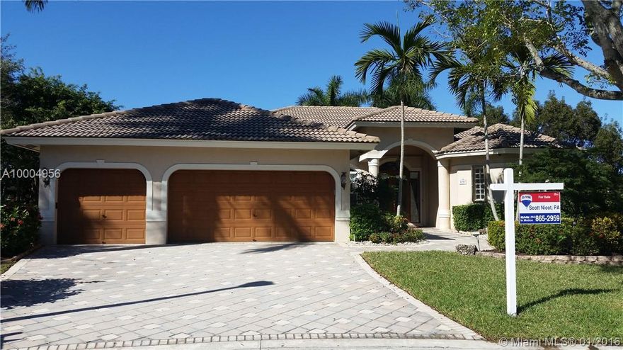 Absolutely stunning, mint condition, upgraded home in highly desirable Kensington Glen community. This beautifully appointed home features gas heated raised fiber optic salt water fenced in pool with jacuzzi . Sits on the largest lot, approximately 18,000 square feet. Home is on a cul-de-sac street with a preserve/park in the back. Maple & granite kitchen. Accordion shutters with some impact widows. Security camera's throughout the home. Stunning wood floors. This home will not last. Easy to show.