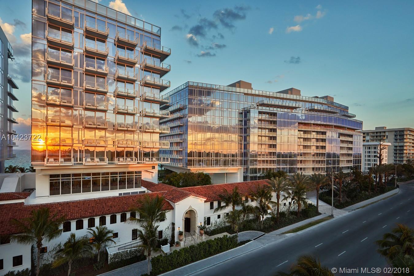Full Service Building Designed by Pritzker-Prize winning architect Richard Meier, this Surf Club Four Seasons residence is comprised of a total living area of 3,409 sq ft. with fully finished interiors / 2 Beds 3.5 Baths in 2,823 sq ft. Split Floor plan unit with two master bedrooms / Enjoy direct ocean views. Four Seasons Hotel Amenities along 815-feet of ocean front beach.