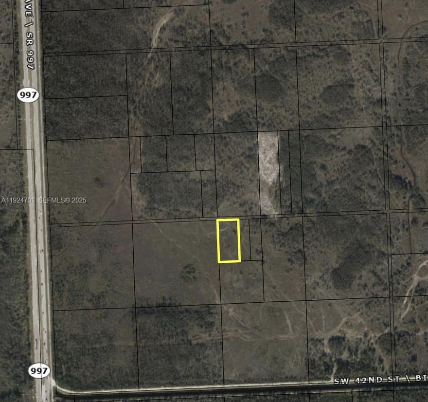 Rare opportunity to acquire ±1.19 acres of vacant land in Miami-Dade County, just east of Krome Ave (SR-997) with direct access from SW 42nd St / Bird Rd. Parcel offers a rectangular configuration with approximately 100 feet of frontage and over 500 feet in depth, making it well-suited for a variety of future uses subject to county approvals. Located near major arterial roads with convenient access to Kendall, West Miami-Dade, and surrounding growth corridors. Excellent investment or land-banking opportunity in a developing area of Miami-Dade County.