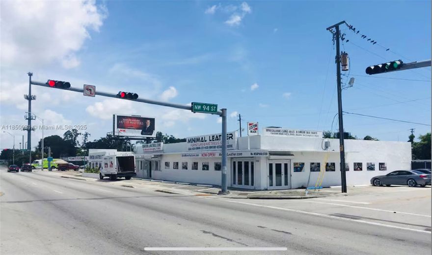 Great commercial/light industrial FREE STANDING building on CORNER lot,very busy road(75,000+cars/day).There are 2 lots INCLUDED,one with a 9,386 sf building with 5 central ac units,now used as a motorcycle store and the other lot has gated and secured parking to fit 90+ cars.It is a free standing building with 4 bathrooms with hot water.Great location, corner on a very busy road and only 5 minutes west of I 95. Safe area across street from the fire department. Neighborhood is called West Little River and has many new projects coming up, this is the future Wynwood but with very low prices. DO NOT disturb tenant. Location is 2 miles away from Northside Train station, 2.5 miles from Miami Amtrak Station, 8 miles away from Brickell, 6 miles away from Wynwood, 8.5 miles away from Miami Beach
