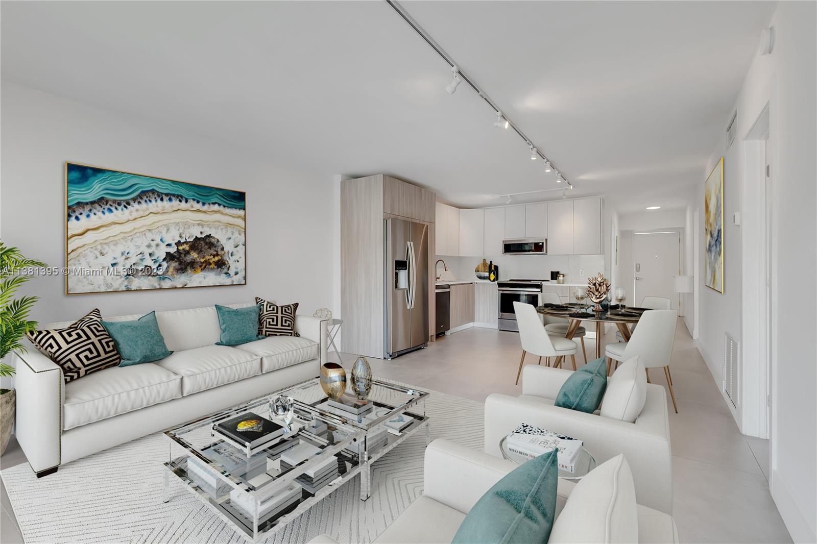 Enjoy living steps from the sand from this beautiful, recently renovated apartment. 3 beds/2baths, this apartment is located just a half a block from the beach and includes private beach access. All three bedrooms have custom built-in closets and both bathrooms are ultra modern with one having a shower and the other a tub. The kitchen features top-of-the-line appliances with high-end finishes and soft-close cabinetry, and the unit is equipped with hurricane impact windows. It is tiled throughout and has a lovely balcony for relaxing and soaking up Key Biscayne's tranquility. Less than a 5 minute walk to the grocery store, shops, restaurants, and close to Crandon Park. Available June 15, offered UNfurnished. Please note that there is no laundry in the unit -- it is across the hall.
