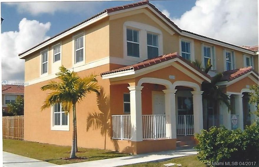 Welcome home to this amazing corner lot 3/2.5 town home, great location and community, spacious, covered fenced-in patio and porch, no carpet, wood and tile flooring throughout, master bedroom features 2 walk-in closets and en suite with double vanity, large living space for entertaining, lots of closet space in all bedrooms, storage closet down stairs, full washer and dryer included. Don't miss this amazing opportunity! Won't last!