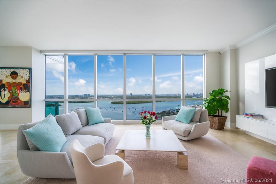 Stunning high-floor corner residence with private elevator and floor-to-ceiling windows. Enjoy breathtaking unobstructed views of the intracoastal inlet, the ocean coastline, and the Miami skyline from an impressive terrace. Residence 2404, located one floor below the penthouses, features a state-of-the-art kitchen with Poggenpohl cabinetry, fully-appointed bathrooms featuring the finest fixtures. Residents enjoy full access to Ritz Carlton resort amenities such as ocean and poolside service and an on-site restaurant and spa. Located minutes from Miami Beach’s finest shopping and dining destinations.
