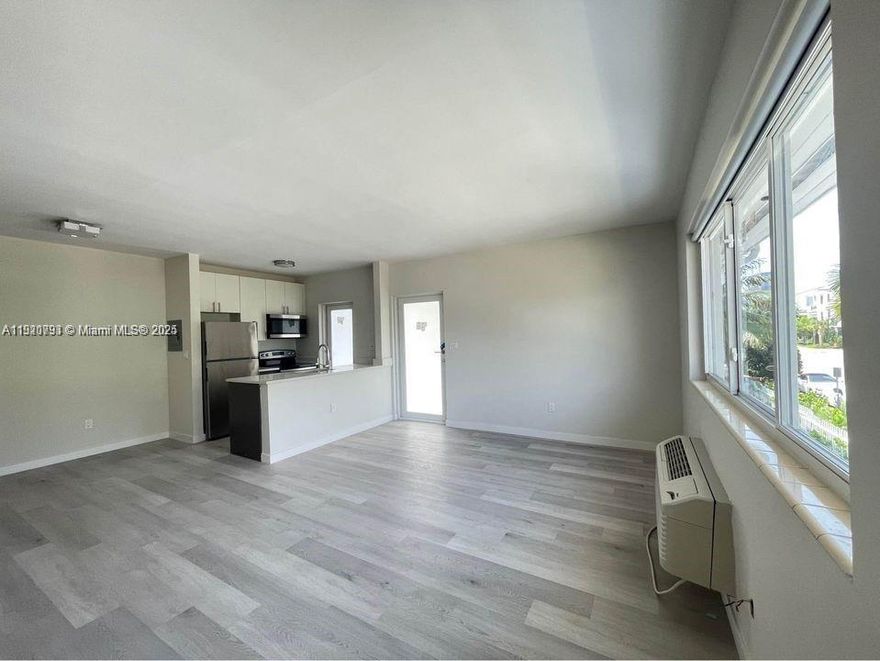 Welcome to 1535 Michigan Ave, a sun-filled and completely renovated 1 bedroom apartment nestled in the heart of South Beach. This charming corner unit, located just two blocks south of the famed Lincoln Rd, offers a fantastic opportunity for comfortable living in one of Miami's most sought-after neighborhoods. Step inside this move-in ready corner unit apartment, and you'll be greeted by a modern and inviting atmosphere. Brand new stainless steel appliances, new hurricane impact windows, brand new in wall A/C and heat units. A large and comfortable living space with a eat-in bar and island kitchen. Lots of closet space and a beautiful bathroom with great hot water. The building amenities include laundry and bike & scooter parking.