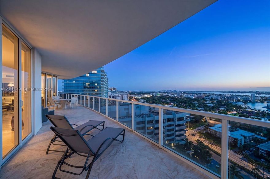 A trophy residence at Bellini Bal Harbour. Perched on a high floor at the coveted southwest corner, this flow through condo clears every building to the south delivering rare, uninterrupted views of the Atlantic Ocean, Intracoastal, and Miami skyline that simply cannot be replicated on the line. Soaring ceilings and walls of floor-to-ceiling glass amplify the scale, while a wraparound terrace extends living space directly into the sky. Sunrise over the ocean. Sunset across the bay. Natural light pours through the residence all day long. The chef's kitchen is anchored by an oversized island with custom cabinetry and top tier appliances, flowing seamlessly into expansive living and dining areas. Oversized bedrooms, a serene primary suite with direct water views, spa-caliber baths, and bespoke finishes throughout complete the home. Bellini is one of Bal Harbour's most coveted boutique oceanfront towers - private beach service, oceanfront pool and spa, state-of-the-art fitness center, full-service concierge, a cafe, and valet. Steps from the Bal Harbour Shops, Michelin-starred dining, and the finest stretch of sand in South Florida. A residence of this caliber, in this location, with these views, will not last.