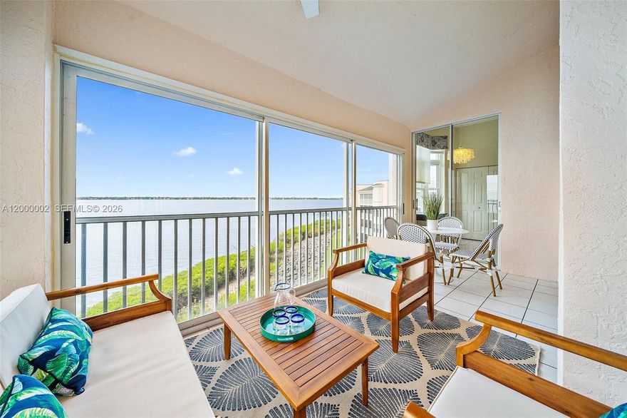 Elevate your lifestyle in this stunning penthouse riverfront retreat, where sophistication meets serene waterfront living. This exceptional 2-bedroom, 2-bath residence is offered fully designer furnished, showcasing a seamless blend of elegance, comfort, and refined coastal style.

From the moment you enter, you’re greeted by an abundance of natural light and breathtaking river views that stretch for miles. The open-concept living space is thoughtfully curated with high-end finishes, stylish décor & a flowing layout perfect for both relaxing and entertaining. The gourmet kitchen features premium appliances, sleek cabinetry making it as functional as it is beautiful.

The spacious primary suite is a private sanctuary, complete with tranquil water views, a luxurious en-suite bath, and generous closet space. A well-appointed guest bedroom & bath provide comfort and privacy for visitors.

Enjoy resort-style living with an array of amenities including a gated entry for peace of mind, a heated pool & spa for year-round relaxation, a fully equipped fitness center & an inviting clubhouse ideal for social gatherings.

Whether you're savoring endless water views from your penthouse perch or embracing the vibrant waterfront lifestyle which includes deeded beach access, this residence offers a rare opportunity to experience the very best in luxury riverfront living.