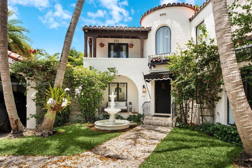 Experience luxury living in this exquisitely remodeled Mediterranean home nestled in the heart of Miami Beach. Boasting 5 beds/5.5 baths, including separate guesthouse w/ full bath, this residence offers unparalleled comfort & sophistication. Indulge your culinary desires in the chef's kitchen, complete w/ LaCornue range & hood combo, double ovens, & SubZero fridge. Enjoy Al Fresco dining or take a dip in the heated saltwater pool w/ spa feature in your backyard oasis. 1st-floor guest room w/ private side entrance ensures privacy for visitors. Unwind in master bath's solid copper soaking tub & dual shower heads. Additional features: dual-zone Nest A/C, alarm system, 2 wood-burning fireplaces, & custom California Closets. This stunning residence captures the essence of old Miami Beach charm