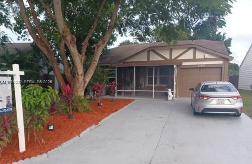 Look no further than this charming 2 bedroom, 2 bathroom, single story home, located right where you wanted! West Boca, is one of the most sought-after zones, in all of Palm Beach County. Outside, you'll find a 1-car garage, screened in porch, as well as a fenced-in yard. Inside, you'll notice the vaulted ceilings, along with an open kitchen and stainless steel appliances. Convenient access to the community pool, right outside of the backyard fence. In addition to the pool, the community has a playground and basketball court. Top rated schools, restaurants and shopping is all right there! Come and see for yourself!