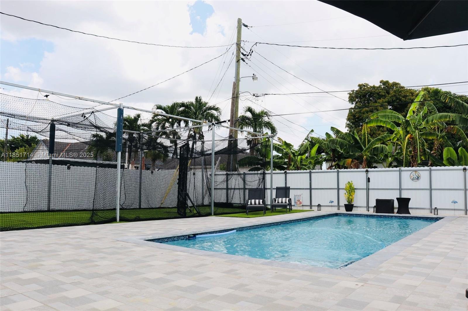 BEAUTIFUL REMODELED HOME WITH 3 BEDROOMS, 2 BATHROOMS PLUS AN ADDITIONAL ROOM THAT CAN BE USED AS A 4 BEDROOM OR OFFICE. RESORT-STYLE BACKYARD FEATURING MODERN POOL, LOW MAINTENANCE ARTIFICIAL TURF, AND PROFESSIONAL BATTING CAGE FOR BASEBALL OR SOFTBALL PRACTICE. PERFECT FOR SPORTS ENTHUSIASTS AND FAMILY ENTERTAINMENT. LOCATED IN DESIRABLE CITY OF HIALEAH CLOSE TO SCHOOLS, SHOPPING, AND MAJOR HIGHWAYS.