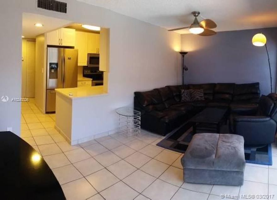 Fully renovated 2/2/ with waterfront canal views. Shows like a model. Modern kitchen with Stainless Steel appliances, granite tops, renovated bathrooms, fresh paint, great floor, new A/C. The unit feels much bigger than the square footage indicated. Great layout! Eastern Shores is a safe and wonderful community near all points of interest. Dock available for an additional $250/month.