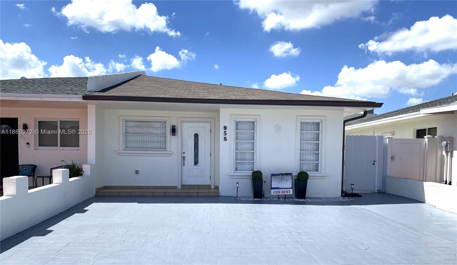 Comfortable living in this remodeled 3/2 home FOR RENT in W. Hialeah. Centrally located & No HOA. Generous size bedrooms w/ceiling fans & wall-to-wall closet space. Primary bedroom provides an expansive walk-in closet, large bath w/separate bidet & patio access from the room. The home features consistent tile flooring throughout, new interior doors, freshly painted inside/out & a large indoor laundry room that also provides ample storage. This meticulously maintained home includes a well-appointed kitchen with SS appliances/granite countertops & kitchen access to the low maintenance patio w/aluminiuim roof to protect from the sun & privacy fence. Parking for 3 vehicles, a guest can park diagonally. Located close to shops/restaurants-home is ready for immediate occupancy/easy to show.