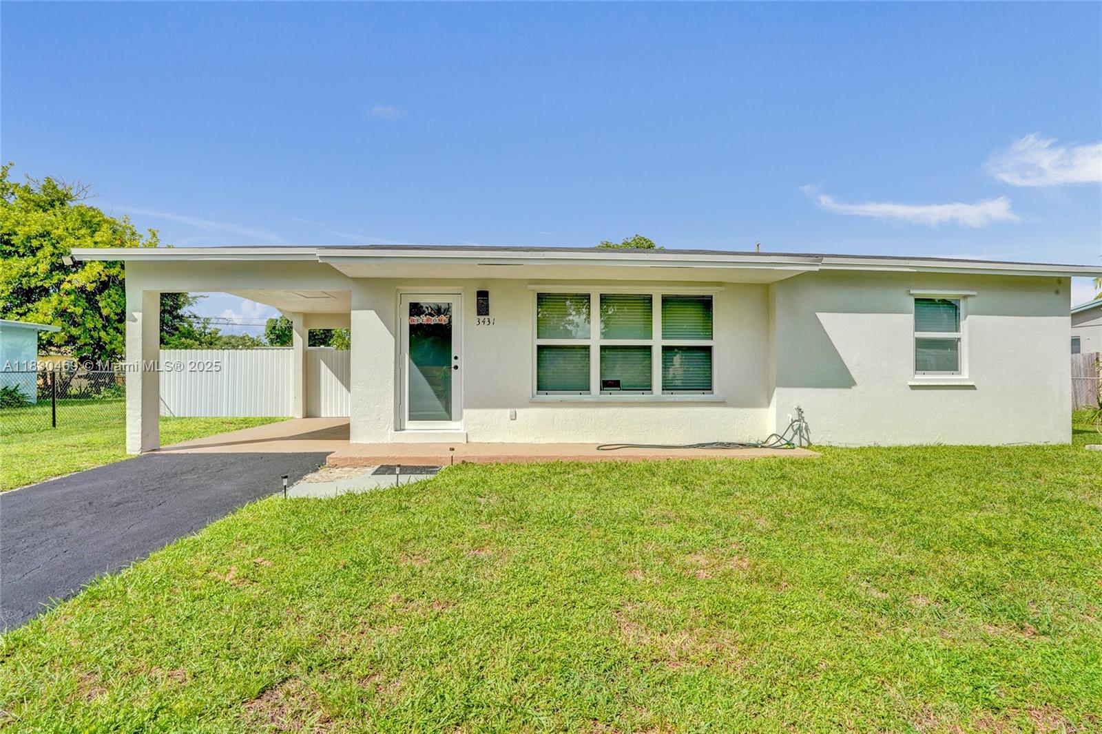 Look no more, your dream home in Lauderhill! This fully remodeled 3-bedroom, 1-bathroom residence blends modern upgrades with comfort and style. Step inside to a bright, spacious layout featuring a stunning new kitchen with sleek gray cabinetry, quartz countertops, designer backsplash, and premium s/s appliances. The bathroom has been completely transformed with a modern style w/a chic vanity. Enjoy durable tile flooring in the main living areas & brand new tile floors in the bedrooms, 2025. Upgrades include a new electrical panel, updated plumbing, a brand-new water heater, and impact windows. The laundry room comes equipped with washer and dryer. Outside, you’ll find a large carport and a massive backyard. Freshly painted inside! Don’t miss this opportunity—schedule your tour today!