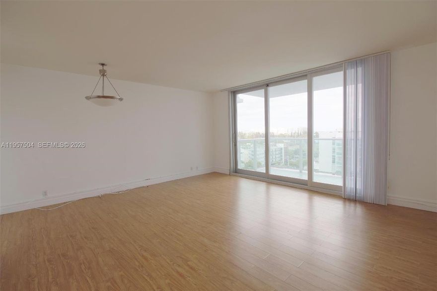 Spacious studio with an open view of the city of Miami Beach. Unit has lots of closet space and a private balcony. Full service building!! Amenities include bay front pool, state of the art gym, valet, 24/7 concierge, mini market and more!! Valet parking available at $85 per month. Cable & internet included in maintenance fee.