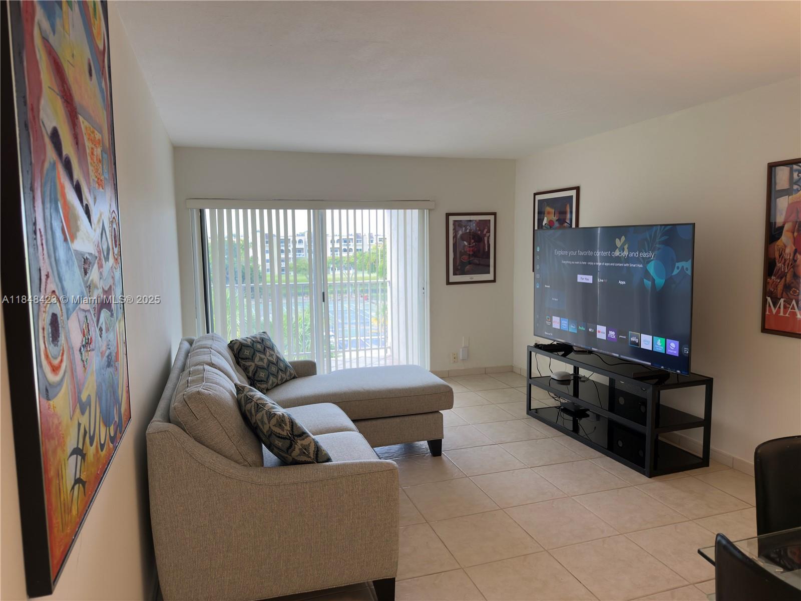 Beautiful views of canal and tennis courts from spacious, updated & furnished 4th floor 1/1 just steps from the boutique pool, picnic & tennis. Light, bright and clean with impact doors & windows, tile floors, granite kitchen & stainless steel appliances. Kings Creek South has 24/7 guard-gated entry and roving guard. Top tier amenities and excellent location near metro-rail and bus line, universities, Baptist Hospital & Dadeland. Clean, modern card-operated Laundry on each floor. On-site professional management & maint team, 2 pools, spa, clubhouse, fitness, tennis, picnic/bbq, ample free parking & elevators. Assoc does not permit pets. Credit and background check required $47 and $100/per person assoc app. 1-2 week approval & rush app avail.