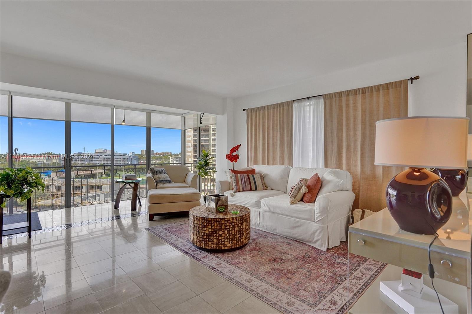 Bay and City views from every room. Completely renovated and spacious one bedroom 2 FULL BATHS, Light and bright condo with an open kitchen and stainless-steel appliances and impact sliding doors to open balcony!! Enjoy the easterly breezes. Maintenance includes hot water, cable TV, 24 – security & lobby attendant, pool and complimentary valet parking. Gated community sited on 23 Acres. Minutes away from Bal Harbor Shops and Aventura Mall, beautiful white sandy beaches Miami and Ft. Lauderdale airports, and excellent dining possibilities.
