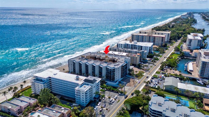 Wow! Beautiful 2 Bed/2.5 Bath Beachfront Condo Located At The Prestigious Overlook In Hillsboro Beach. This Completely Custom Remodeled 1,715 SF Designer Condo W/ Ocean & Garden Views From A 300 SF Terrace Boasts Unparalleled Elegance. Hurricane Impact Windows/Doors, Quartz Countertops In Kitchen/Bathrooms, Italian Porcelain Tiles throughout. The Epitome Of Luxury Living, Hillsboro Beach Boasts A Private Police Force Ensuring Privacy & Safety For Its Residents & Guests. 2 Deeded Garage Spots Included. 2 Pets Per Unit, No Weight Limit. Tennis, Pickleball, Gym, Pool, Hot Tub, & Sauna Resort-Style Amenities, Plus Privately Owned Marina, & Private Beach W/ Option For Deeded Dock. Rare Opportunity To Own An Exquisite Condo On The Coveted Hillsboro Mile In The Affluent Town Of Hillsboro Beach.