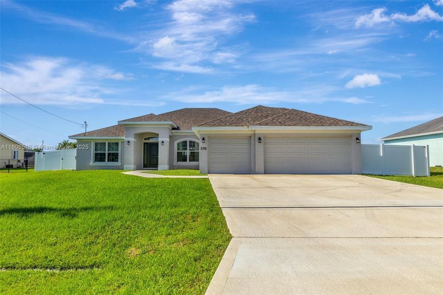 WOW! WHAT A VIEW! Enjoy this spacious 4 bed, 3 bath, 3-car garage home with nearly 2,300 sq. ft. of living space! Featuring a desirable split floor plan, luxury vinyl flooring throughout, and a bright, open-concept design perfect for entertaining. The large master suite offers walk-in closets, His & Hers vanities, and a Cabana bath. Relax on the covered lanai while enjoying stunning lake views from nearly every room. Situated on a large, private lot with plenty of space for a pool. Prime central PSL location close to top-rated schools, parks, and shopping!