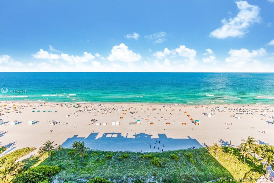 AVAILABLE FOR IMMEDIATE OCCUPANCY. Chic direct ocean residence with over 1 million in improvements, done to perfection!! This lower Penthouse residence features 10' ceilings, a private elevator that opens into your home, a flow-through floor plan (east to west), sunrise and sunset views, each bedroom has its own balcony and split bedrooms for privacy. Open kitchen design with dramatic chandeliers conducive for entertainment or family get-together. The attention to detail on this residence is beyond belief. IL Villaggio on South beach is a full luxurious service condominium with the finest amenities and attentive staff. It is a way of life for those who demand and deserve the best!!