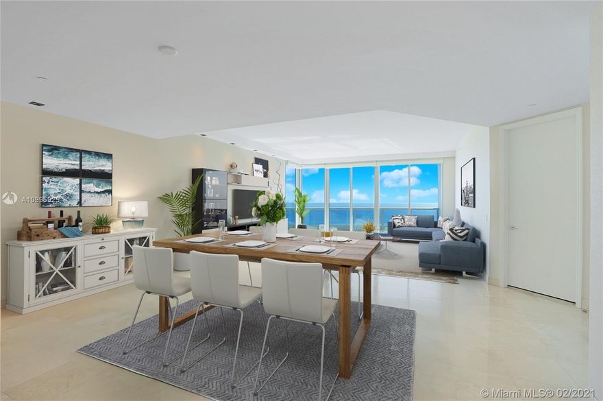 This residence at the exclusive Bath Club boasting 3,640 SF with 3 bedrooms, 4.5 bathrooms & 2 terraces with ocean & bay views. Features include exquisite marble floors, private elevator entry & an open flow thru living & dining room floor plan with family/media room. An open gourmet kitchen with a large center island & eat-in seating, top-of-the-line Miele & Sub-Zero appliances & custom Italian Aran Cucine cabinetry. Large oceanfront master bedroom features his & hers walk-in closets, direct access to the oceanfront terrace & marble master bath with walk-in shower & spa tub.