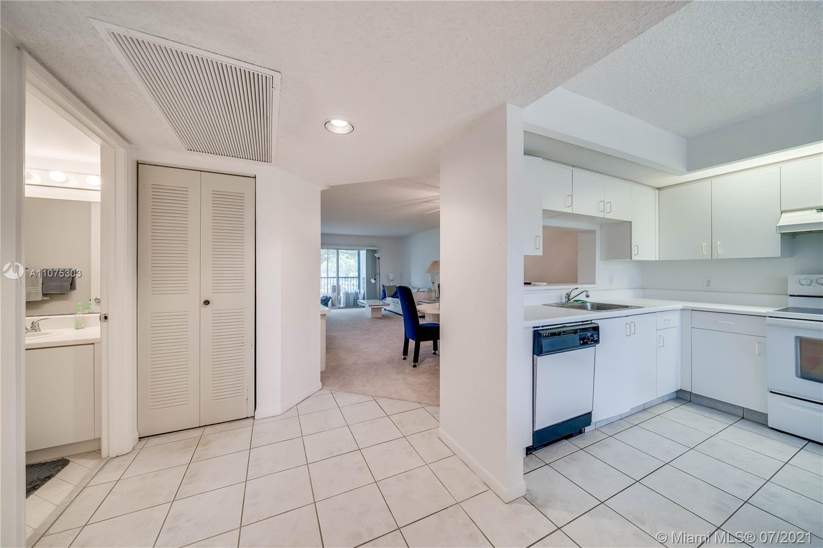 Priced to sell! 2 bedrooms 2 bathrooms Jasmine model. Well maintained and well kept. The unit is equipped with a washer and dryer inside. Screened balcony. Feel secluded and at peace with complete privacy on the patio. Nice view of the nearby satellite pool. Which is located directly behind the building. Cute breakfast nook near the kitchen window. Walk-in closets in both bedrooms. This condo will not last long!! Take pleasure in a resort style living community in the most exclusive 55 plus community in Pembroke Pines! Million dollar clubhouse, bus transportation,2 fitness centers, 24 hr. security, 8 swimming pools, tennis, movies, theater, billiards, pharmacy, café, golf, and much more.