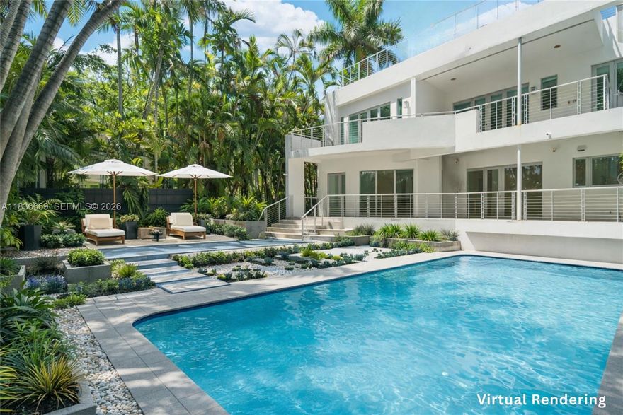NORTH BAY ROAD | DESIGNER-READY MODERN ESTATE. Exceptional value for a modern residence extensively rebuilt and expanded in 2008 with permits, offering the scale, layout, and systems consistent with newer construction. Located on one of Miami Beach’s most prestigious corridors, this high-volume home features open-concept living, 10ft ceilings, and strong underlying infrastructure.

Key improvements include a newer roof (2022), elevated base construction, impact windows throughout, and updated core systems - allowing future enhancements to focus primarily on design and finishes rather than structural work. The residence is primed for cosmetic upgrades including flooring, kitchen and bath finishes, and landscaping.

Oversized pool and generous grounds provide excellent potential for outdoor living and entertaining. Ideal for end-users, developers, or investors seeking a strategic value-add opportunity with a clear path to repositioning within the upper tier of North Bay Road valuations.