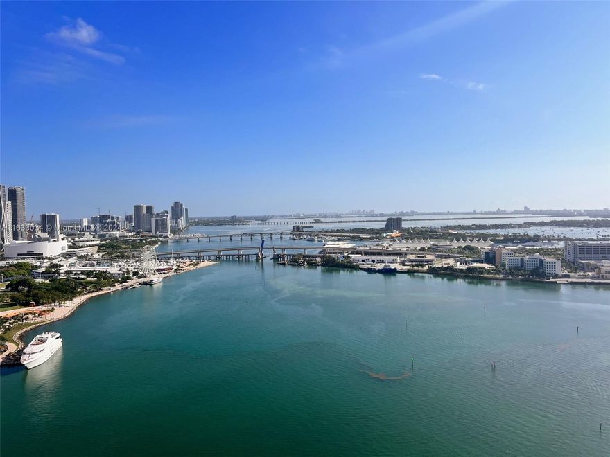 Stunning direct water views from EVERY room in this 3 Bdrm / 3 Bthrm NE super bright Corner end cap in the sky in exclusive Brickell Key's 3 Tequesta Pt. TOTALLY & TASTEFULLY RENOVATED throughout in NOV 2015 with wide wood planks throughout & cement-like tile in kitchen. Huge kitchen with wall-sized pantry, Breakfast area, State of the art St. Steel SUB-ZERO & MIELE Appliances, FULL WHITE QUARTZ Backsplashes throughout, E-shades in Living Rm, Blk outs in all Bdrms, custom soffits with lightning. Powder Bathroom was converted into a FULL BATHROOM. 2 SIDE BY SIDE PARKING SPACES & STORAGE BIN included. Amenities include State of the art Gym, Tennis, racket ball, Huge bay-front pool, BBQ. MONTHLY DUES: $2,338 + an ANNUAL Brickell Key Fee of $1,562