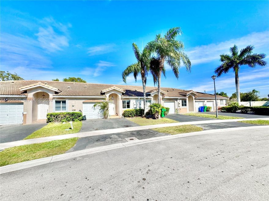 Charming and well-maintained 2-bedroom, 2-bath townhome with a one-car garage, located in a highly desirable neighborhood. This home offers a comfortable and functional layout with welcoming living spaces throughout. The spacious primary bedroom features a walk-in closet plus an additional separate closet, providing ample storage. Hurricane accordion shutters are installed on all windows for added peace of mind. Conveniently located near shopping, dining, and everyday essentials, with easy access to I-75 and the Turnpike, this townhome is an excellent opportunity for a first-time buyer or anyone seeking easy, low-maintenance living. The property is being sold "AS IS".  Association approval is required. Please call or text the listing agent for showing instructions. Pre-approval is required prior to scheduling a showing.