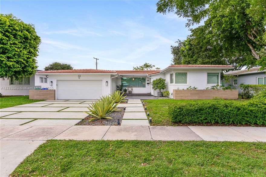 Mid-century modern oasis located in prestigious Bay Heights. Single family home development across from Vizcaya Museum & Gardens. Nestled between Downtown / Brickell and Coconut Grove. Close to some of the best schools in South Florida. 3 spacious bedrooms, 2 full baths, combines modern amenities w/ family friendly comfort. Outside pool, patio garden area perfect for entertaining. New roof, storm windows, water heater, plumbing, all wood kitchen cabinets. **2,337 sq ft as per new survey. easy to show.