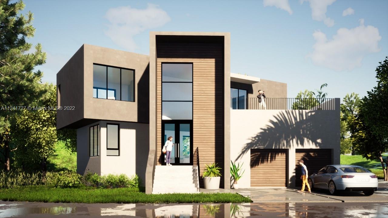 Set on the corner of a quiet Litter River neighborhood with terrace views of Biscayne Bay. This under-construction modern architectural home is too good to miss!
As you step into the foyer, be enchanted by the high ceilings, surrounded by floor to ceiling hurricane impact windows, creating a bright open floor plan. From the kitchen or family room, step on to your covered wood deck terrace and enjoy the pristine backyard tropical landscaping.
This property features open living dining room, kitchen, terrace; 4 bedrooms, 3 baths, laundry room, Two car garage, and is completely fenced. Make it picture-perfect dream home, by selecting yours desired floors, countertops, cabinets, appliances, faucets, bathroom décor and lights features, as per developer budgeted.
Attached Floor plans