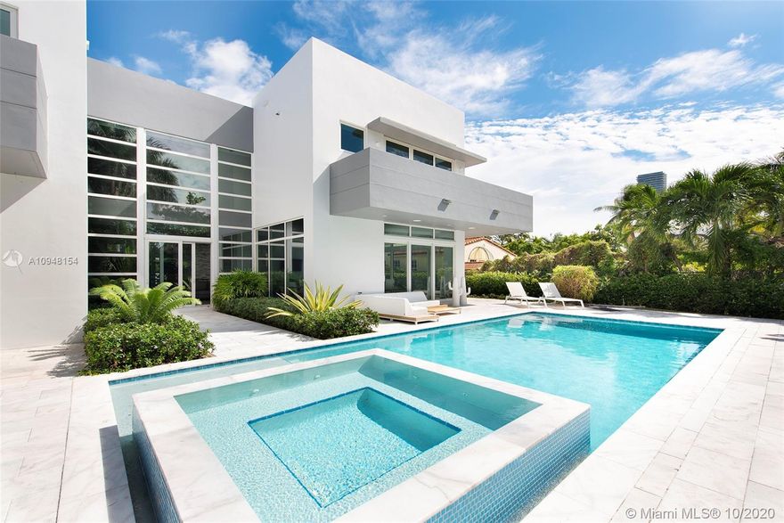Recently constructed 2-story contemporary home in the exclusive town of Golden Beach across the street from the ocean. Situated on a 15,000 sq ft lot the house features high-ceilings, excellent natural light, resort-style backyard, elevator, 6 bedrooms + an office/library, 6.5 bathrooms, 2 car garage and a gated driveway. The amenities in the town of Golden Beach include a private beach club, its own police force, tennis courts/playgrounds, and more.