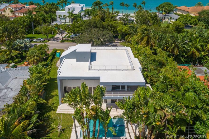 Brand New construction (2019) with an incredible oversized lot located on exclusive Harbor Drive.  This magnificent contemporary modern home has a very open floor plan with tons of natural light throughout.  With 9,258 Sq Ft of lot and 4,351 Sq Ft under A/C this jewel offers 6 bedrooms, plus office, 7 full bathrooms., 2 powder rooms, elevator to all 3 floors, stunning roof top terrace with some views of the bay and incredible ocean breeze, Italian kitchen and cabinetry, wood floors, wonderful closets and storage space,  gorgeous finishes and a wonderful driveway and carport to fit several cars. Enjoy the spectacular pool and garden area which has its own cabana bath and a wonderful terrace for those who like to entertain and live the most amazing luxurious island living at its best.