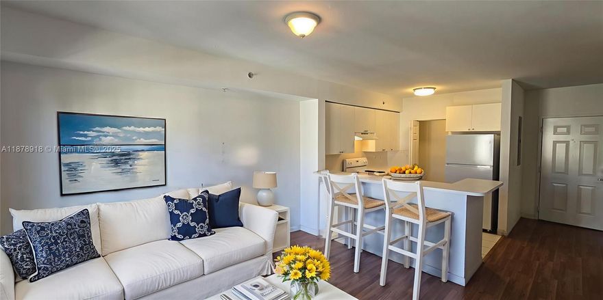1-BEDROOM/1-BATHROOM WITH EXTENDED BALCONY THAT CONNECTS BEDROOM & LIVING ROOM - PARADISE POINTE IS A GATED COMMUNITY - Available Now - Easy to Show - In-unit washer/dryer - Refinished Bath - Complex is in Gated Community at the end of a cul-de-sac with Playground, Laundry Facilities, Mini Market, Pool, Basketball Court - RENT INCLUDES: 1 assigned spot in open parking lot, sewer, trash - TENANT PAYS: water, WiFi, electricity - HOA does NOT allow pets! 1-month security deposit required.