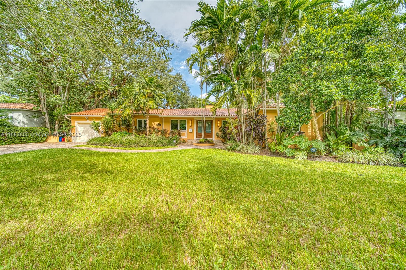If you want a home with incredible energy this is the one for you. This backyard is inspiring. One story, no stairs, fenced in back yard, gorgeous pool, impact windows throughout, quiet street, walk to miracle mile, walk to merrick park, walk to youth center, not in flood zone, tesla charger already installed, extra refrigerator for add. beverage/food storage, perfect for hosting. Waking up to the view from your primary bedroom is incredible. Split floorplan, 4th bed can easily be used as a guest room/office it's on the other side of the house. Immaculate location.