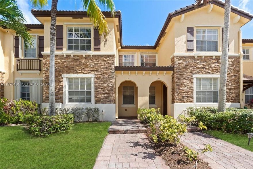 Well-maintained two-story townhouse located in the community of The Shores in Cutler Bay. This home features granite countertops in the kitchen, tile flooring throughout the first floor, and laminate wood flooring upstairs. Additional highlights include updated lighting throughout and a private gated patio, perfect for relaxing or outdoor seating. Conveniently located near shopping, dining, parks, and major roadways.