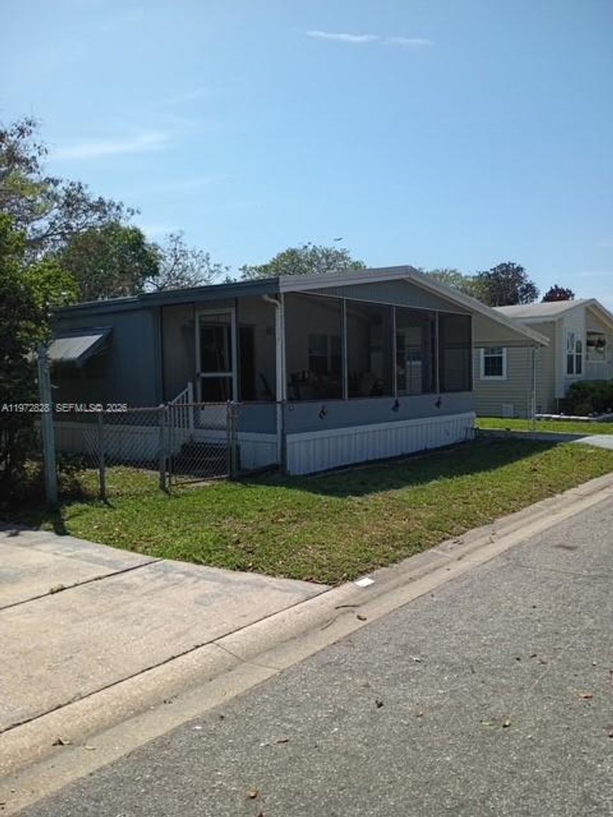 55 an older community. Double wide 2 bed 2 bath. Master has a walk in closet and bathroom. Located in nice a trailer park community,5 minutes from Orlando international airport,20 minutes from Universal studios.
Call listing agent .