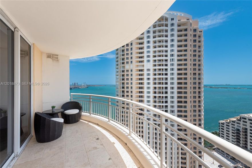 Completely remodeled and maintained in immaculate condition, this sophisticated 1-bedroom, 1.5-
bath residence is located at the prestigious Three Tequesta Point on exclusive Brickell Key. Offering
nearly 1,100 SF of refined living space, the home features marble flooring, custom built-out closets,
a European-style kitchen with granite countertops, and an expansive private terrace showcasing
stunning views of Biscayne Bay, Brickell Key, and the Miami skyline. Residents enjoy an
exceptional collection of resort-style amenities, including a bayfront pool, two-story fitness center,
spa, tennis, racquetball, squash and basketball courts, BBQ area, business center, children’s
playroom, 24-hour concierge, and valet services. Experience premier island living just moments
from Brickell’s renowned dining, shopping, and entertainment.