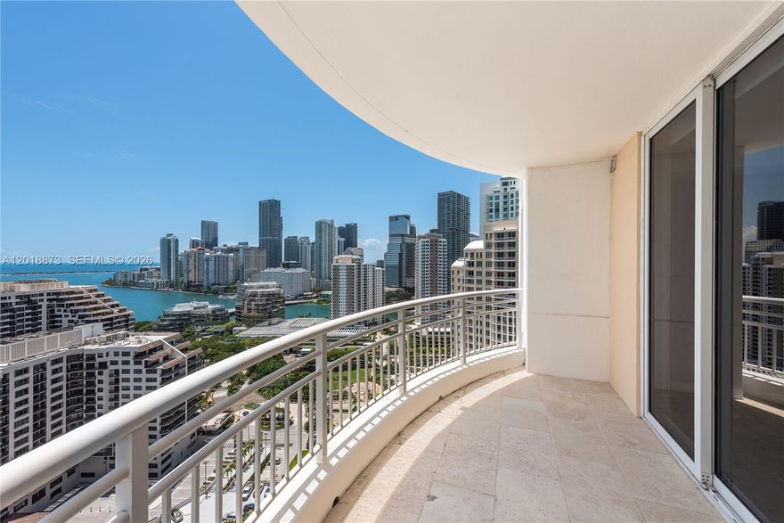 Completely remodeled and maintained in immaculate condition, this sophisticated 1-bedroom, 1.5-
bath residence is located at the prestigious Three Tequesta Point on exclusive Brickell Key. Offering
nearly 1,100 SF of refined living space, the home features marble flooring, custom built-out closets,
a European-style kitchen with granite countertops, and an expansive private terrace showcasing
stunning views of Biscayne Bay, Brickell Key, and the Miami skyline. Residents enjoy an
exceptional collection of resort-style amenities, including a bayfront pool, two-story fitness center,
spa, tennis, racquetball, squash and basketball courts, BBQ area, business center, children’s
playroom, 24-hour concierge, and valet services. Experience premier island living just moments
from Brickell’s renowned dining, shopping, and entertainment.