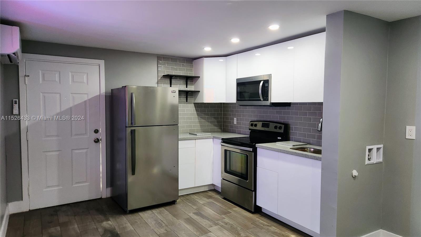 Discover the perfect mix of modern comfort and city living in this fully remodeled 1-bedroom, 1-bathroom apartment located in the heart of Miami. This unit features sleek, contemporary finishes throughout, including new appliances and fixtures. The open-concept living area provides a spacious and inviting atmosphere, perfect for entertaining guests or relaxing at the end of the day. The bedroom offers a cozy retreat with ample storage space, and the bathroom features a new vanity and shower. Located just minutes away from vibrant neighborhoods like Brickell and Little Havana, this unit offers easy access to some of Miami's most popular restaurants, shops, and attractions. NO WASHER & DRYER ON SITE* APROX SQFT 950