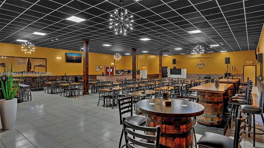 Multi-Use– Restaurant, Bakery, Event, Live music Venue, Custom BBQ area. Ready to go ! Brand new restaurant. Over 6,500 SqFt  features a large, commercial-grade kitchen, multiple freezers, walk-in cool rooms, and ample storage space. A spacious event yard provide versatility for hosting private events, live performances, and community gatherings. Strategically located near South US1, easy access to shopping malls, South Dade Community College, City Hall, local theater.  This property comes with both restaurant and liquor licenses, affordable monthly rent, making it an ideal investment. The property offers a unique fusion concept that can cater to various customer bases, from everyday diners to event-goers, live music enthusiasts, and banquet clients.