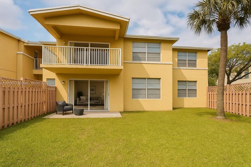 Discover this stylish 2-bedroom, 2-bathroom ground-floor condo in the heart of Doral, offering the perfect blend of comfort, convenience, and outdoor living. Featuring a spacious and bright layout, this home includes a generous living area ideal for relaxing or entertaining, a well-equipped kitchen with ample cabinetry, two comfortable bedrooms with great closet space, and two full bathrooms. Step outside to an oversized private patio perfect for dining, gardening, or soaking up the Florida sunshine. Located in a highly desirable neighborhood near top-rated schools, shopping, dining, and major highways, this condo is an ideal for investors since the property is currently rented.