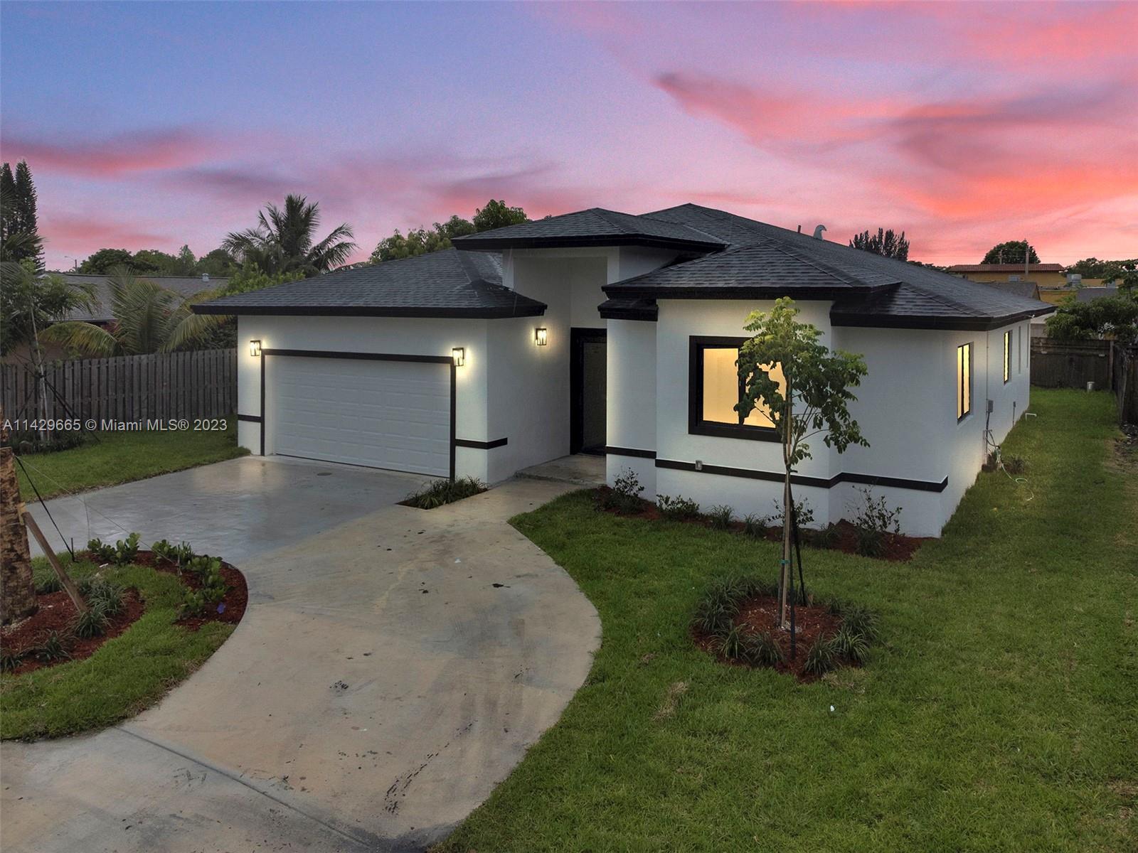 Welcome Home! To your new Construction single family turn key paradise. 2023 with new Roof and new A/C , boasts 4 Bedrooms and 3 full bathrooms, two car garage with cozy living space with a freshly painted interior and exterior. With plenty of natural lighting, 12ft ceiling, and Impact Windows and doors. Fully updated Quartz kitchen countertop with new shaker cabinets, stunting waterfall island kitchen with stainless steel appliances, and newly installed flooring throughout. Relax the day away in your newly updated bathroom with modern features including recess lighting throughout the house. Huge backyard ready for entertaining. Conveniently located in the city of Tamarac and Close to major Highways with plenty of shopping and restaurants.