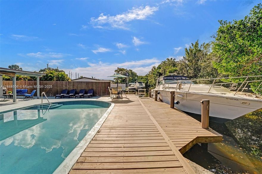 This home is turn-key, ready for immediate occupancy without the need for extensive renovations. It boasts great finishes & enjoys ample natural light throughout the house. The living area is great for relaxing & socializing. You can beat the heat by lounging in your pool, and in the afternoon shade, you can enjoy grilling and dining outside. about 45" dock to park your boat, easy access to the water & can explore the canals, cruise downtown, and even venture out to the Atlantic Ocean. Along the way, you can stop by iconic restaurants to enhance your boating experience. There are no (HOA) fees or rental restrictions, giving you more flexibility in how you use & enjoy the property, and for peace of mind the property has shutters. A/C, appliances, flat roof, water heater, about 9yrs old