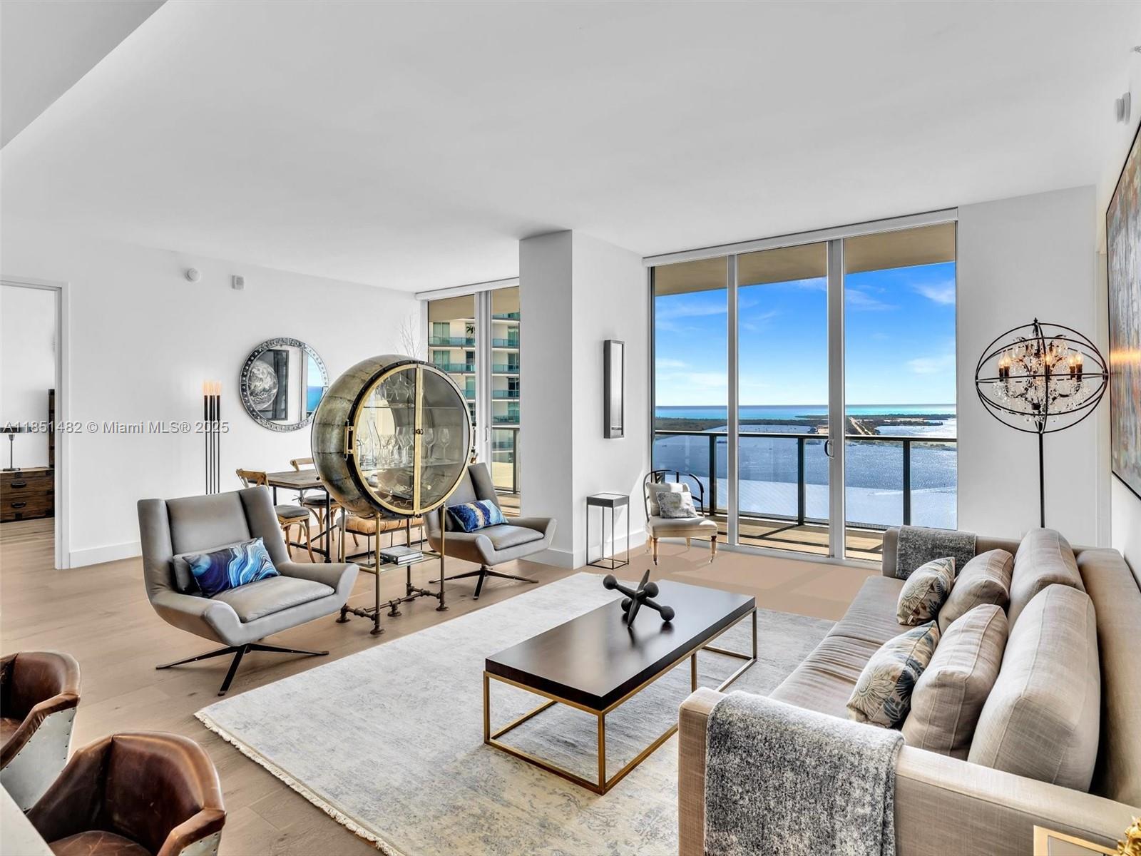 Experience luxury living in this fully furnished unit on the 42nd floor of Brickell House, offering breathtaking, unobstructed water views of the Biscayne Bay. The residence boasts high ceilings, 2 bedrooms, 3 full bathrooms, and a den that can be closed off for privacy, complete with a comfortable sleeper sofa. Residents of Brickell House enjoy access to all the upscale amenities, including a brand new fitness center, rooftop pool, family pool, spa, hot tub, and more. Available from October 1st for short-term only. Minimum 3 months to a maximum of 6 months term.