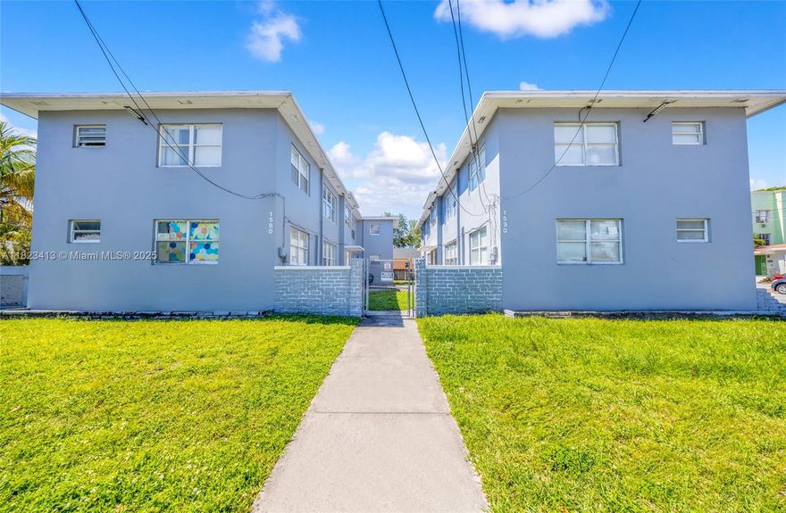 In the heart of Little Havana lies this exceptional 8 unit multifamily income producing property that also has T4-L zoning allowing for AirBnB licensure and short-term rental. It’s stabilized with great rents. Two units are spacious 2-bedroom 1 bath units, the remaining 6 are 1-bedroom 1-bath, with a flat roof, individual parking on a spacious corner lot: making this a solid investment with development potential. The location offers accessibility and connectivity to Brickell, Downtown, the Health District, Calle Ocho and with this comes fine dining, chic shops, sidewalk cafes and picturesque parks, all are a brisk walk or drive away for residents who will be immersed in the vibrant culture of the area.
