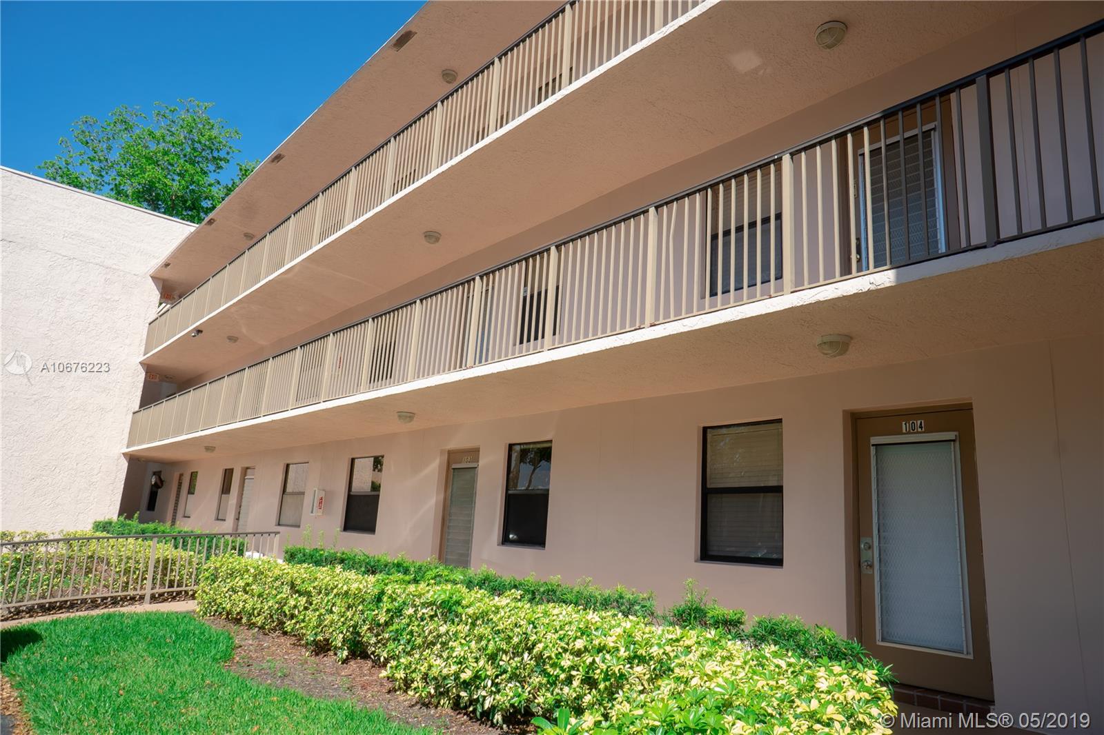 Highly sought after First floor 2 bedroom & 2 bathroom unit has all new tile floors throughout. The unit overlooks the golf course. There is a washer and dryer inside the unit. The property is located in the quiet 55+ community of Sunrise Lakes, where there is activities all year long. The guest bathroom was redone last year while the kitchen has added recessed lighting. The bathroom remodel was completed in 2019.