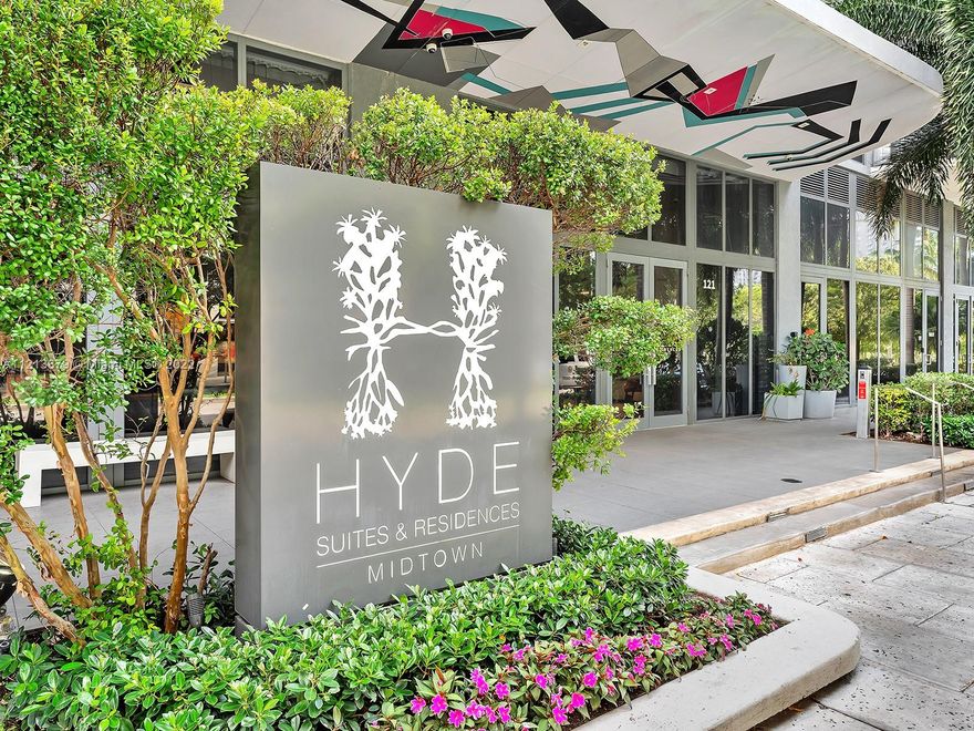 This 1 bedroom + Den fully furnished suite is the best line in Hyde Midtown with amazing SUNSET SKYLINE and City views. The uniquely decorated unit has everything you need. This building has amazing amenities including the beautiful rooftop deck that features an infinity pool that is lined by palm trees and private cabanas, tennis, putting green, spa + steam room, business center, kids room, game & club room, and media room. The building is conveniently located in the center of Midtown with 5-star restaurants, shopping, cafes & TRADER JOES.  Perfectly situated between the Design District and Wynwood.  It is our pleasure to welcome you home to HYDE MIDTOWN!