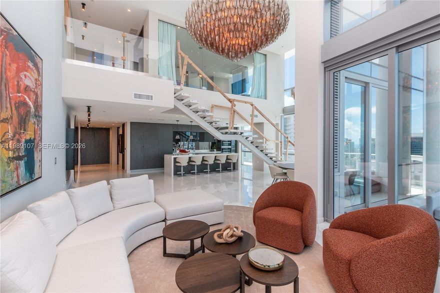 Live above it all in Penthouse 4611, a 4,000 SF fully furnished duplex in the heart of Downtown Miami. This 4BD/5.5BA residence is move-in ready, featuring designer furnishings from Modani and Artefacto, smart home automation, frame TVs, and blackout shades for ultimate comfort and privacy. Enjoy breathtaking views from sunrise over the Atlantic to the sparkling city skyline at night.

Perfect for those seeking luxury and convenience, the home offers expansive living spaces, spa-like bathrooms, and a private, elevated feel ideal for entertaining or relaxing. Residents enjoy access to resort-style amenities including multiple pools, full-service spa, state-of-the-art fitness center, skydeck observatory, sports courts, golf simulator, and more. Experience turnkey, high-rise living at its finest in one of Miami’s most sought-after buildings.